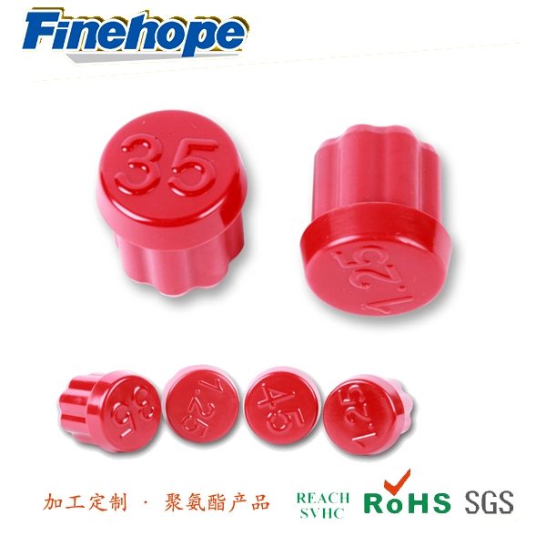 Bouchon d'haltère en polyuréthane - Bouchon de tube circulaire élastique en PU - Bouchon rouge numérique en PU - Usine de production de produits en polyuréthane en Chine