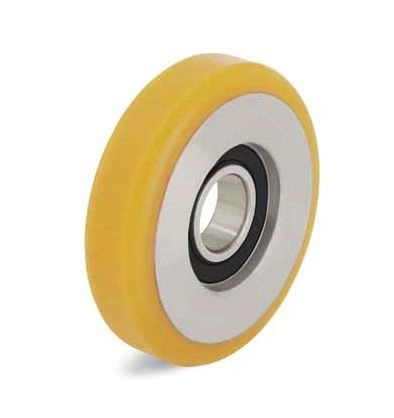 Polyurethaan zwenkwielen met rubber rollen, industriële wielen, rubberen wielen, roller wielen