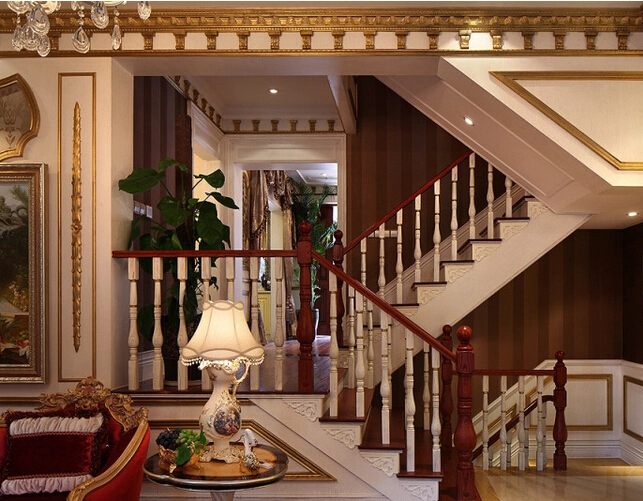 Escaliers polyuréthane rails, escalier, rampe rampes d'escalier modernes, décoration balustre, rampes d'escalier modernes