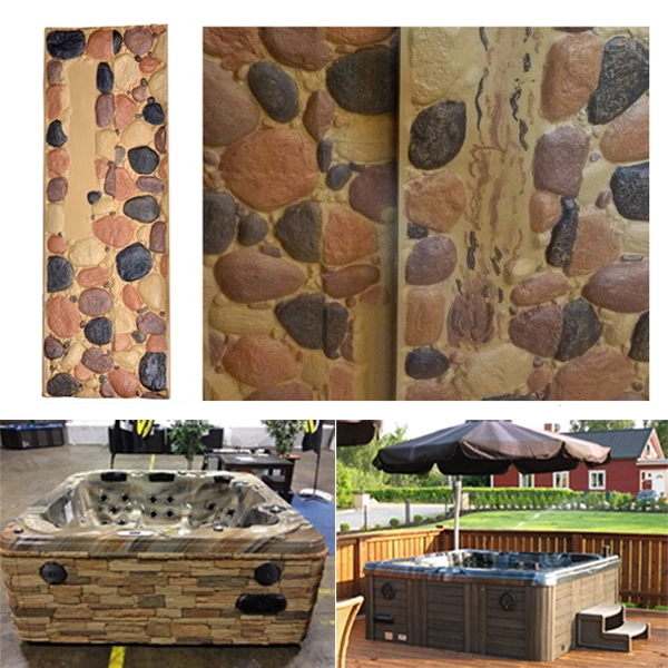 Spa bath decorative panels straight, PU rigid foam board display cabinets, polyurethane imitation stone texture panel PU bathtub board