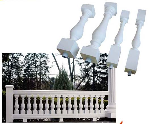traditionele trapleuning, antieke trapleuning, baluster vorm, goedkoop terrasplanken spindels