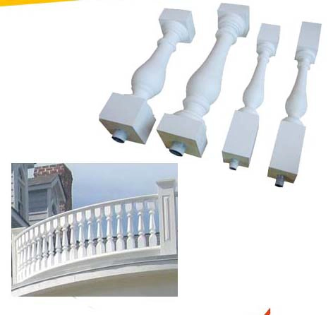 traditionele trapleuning, antieke trapleuning, baluster vorm, goedkoop terrasplanken spindels