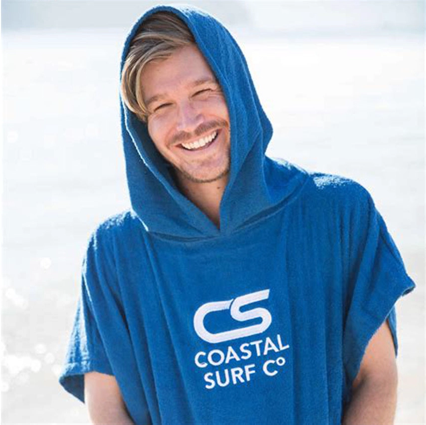 00% Cotton or Microfiber Surf Beach Hooded Poncho Towel