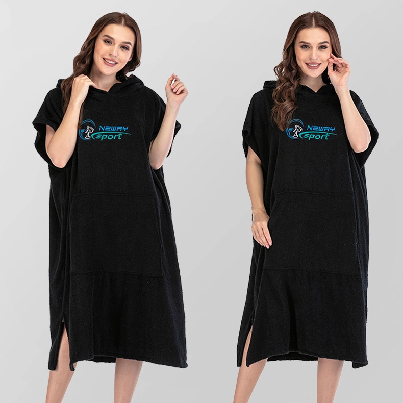 100% Cotton Custom Adult hooded poncho towel surf poncho towel