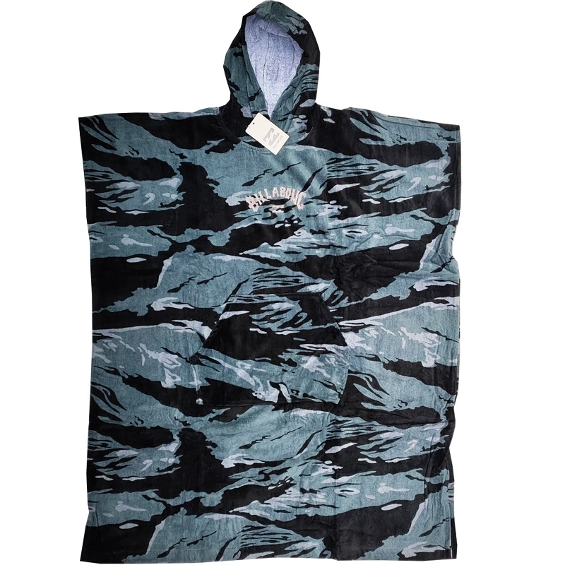 100% katoen op maat gemaakte bedrukte surfponcho-handdoek voor volwassenen