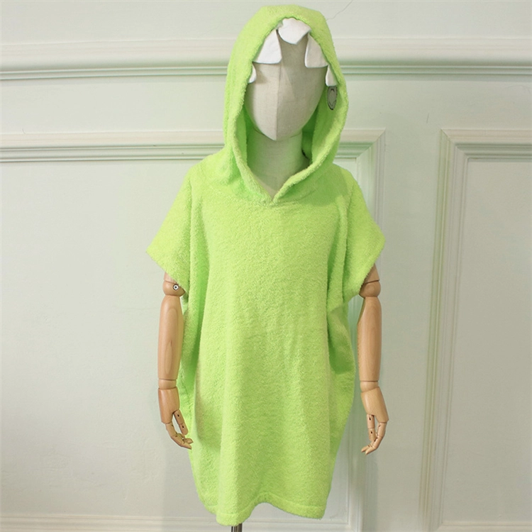 100% katoenen badstof Surf Poncho badhanddoek met capuchon voor kinderen
