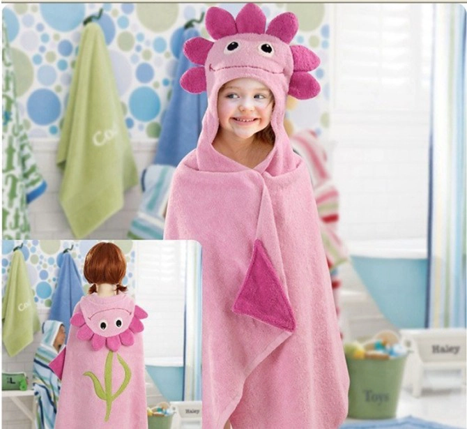 100% cotton children hooded towel