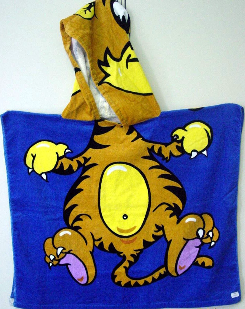 100 % cotton high quality printed kids hooded towel