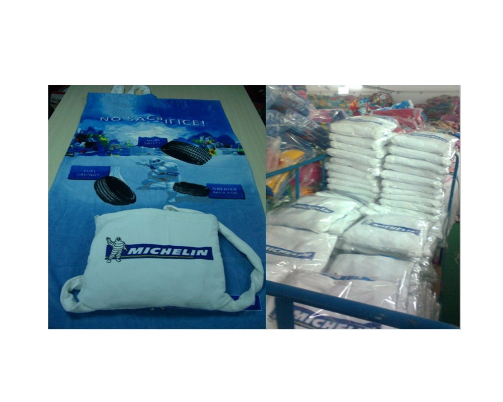 100% cotton high quality special scrape velour reactive printing beach bag