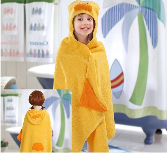 100% cotton kid hooded towel
