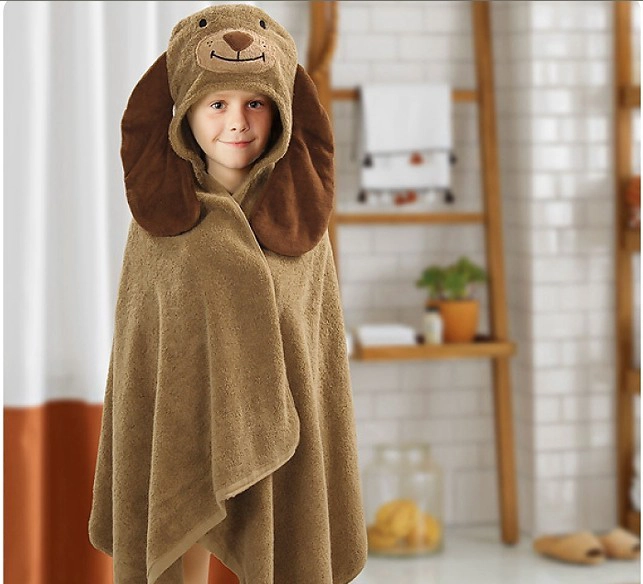 100% cotton kid hooded towel