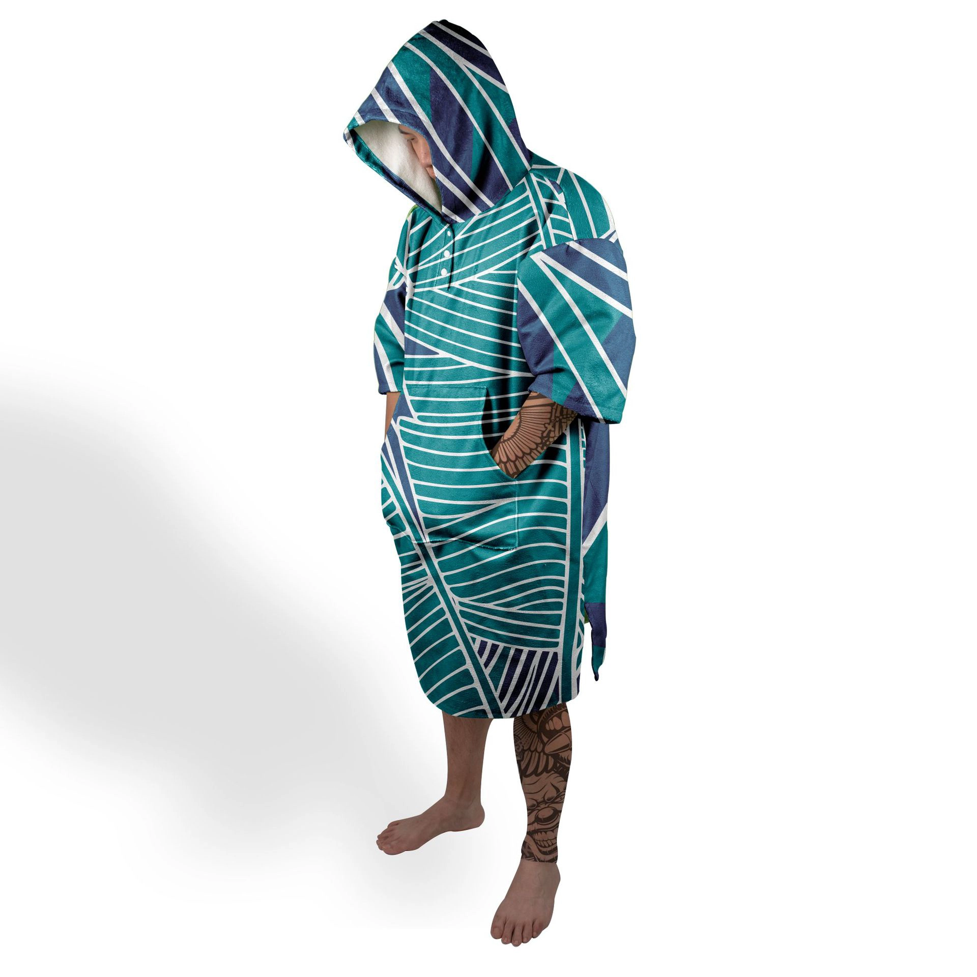 Cotton/Polyester Customized Adult Surf Poncho Towel Hooded Beach Towel Sublimation Printing Changing Robe