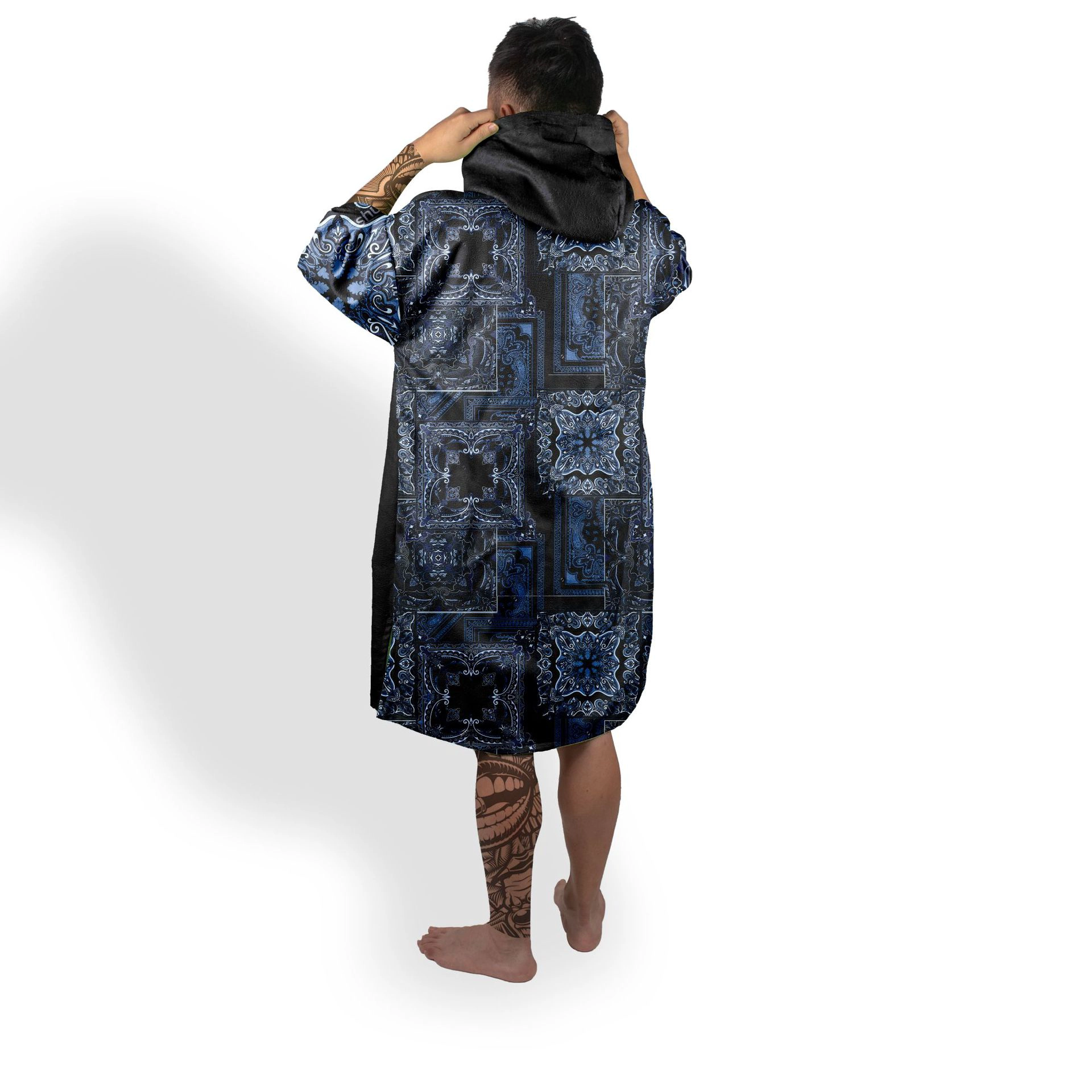 Cotton/Polyester Customized Adult Surf Poncho Towel Hooded Beach Towel Sublimation Printing Changing Robe