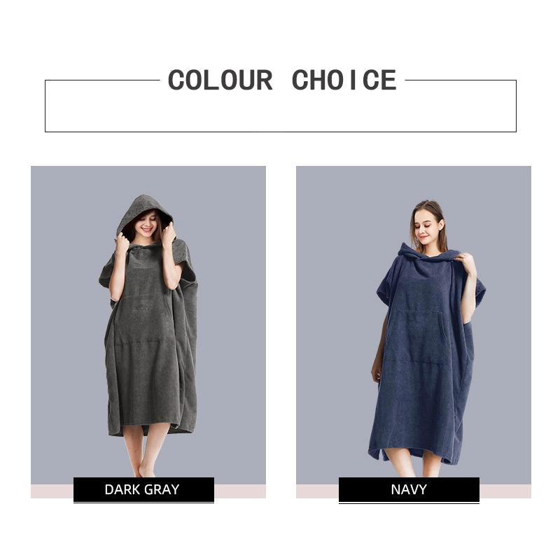 Custom High Quality Low MOQ Custom Microfiber Adult Surf Poncho Hooded Towel Poncho Towel Surfing Changing Poncho