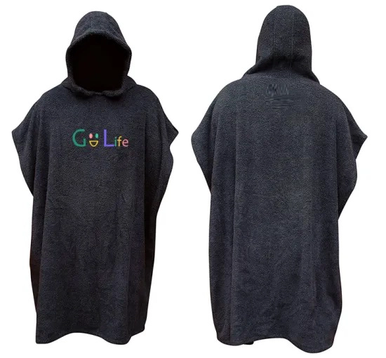 Aangepaste logo strandponcho handdoek veranderende badhanddoek met capuchon