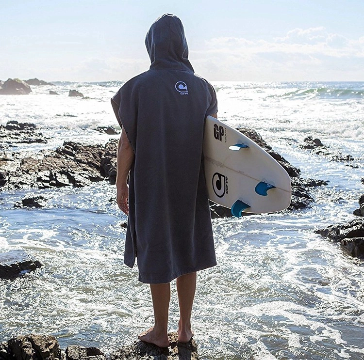 Aangepaste logo strandponcho handdoek veranderende badhanddoek met capuchon