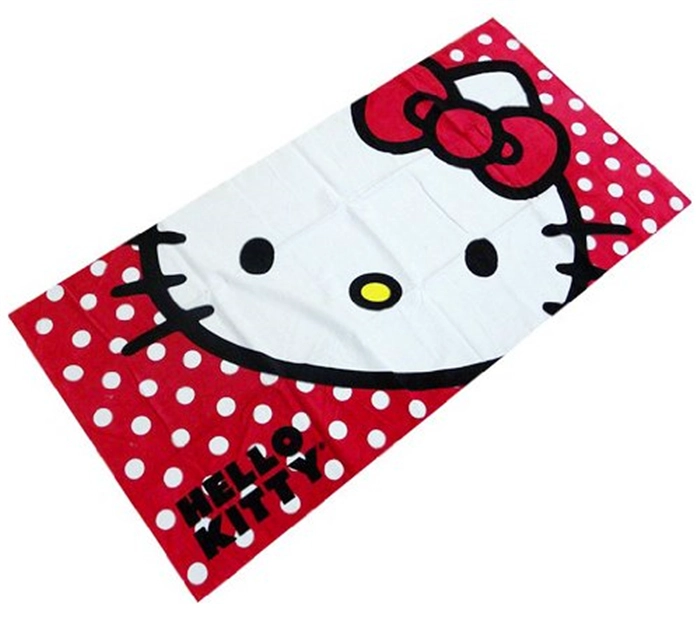 Custom Promotional Velour Reactive Printed Hello Kitty Beach Towel