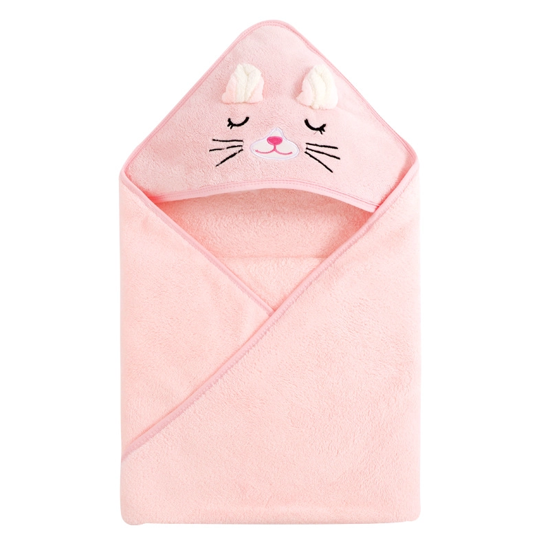Flannel Animal Microfiber Baby Bath Towel Hooded Beach Towel Kids Newborn Blanket