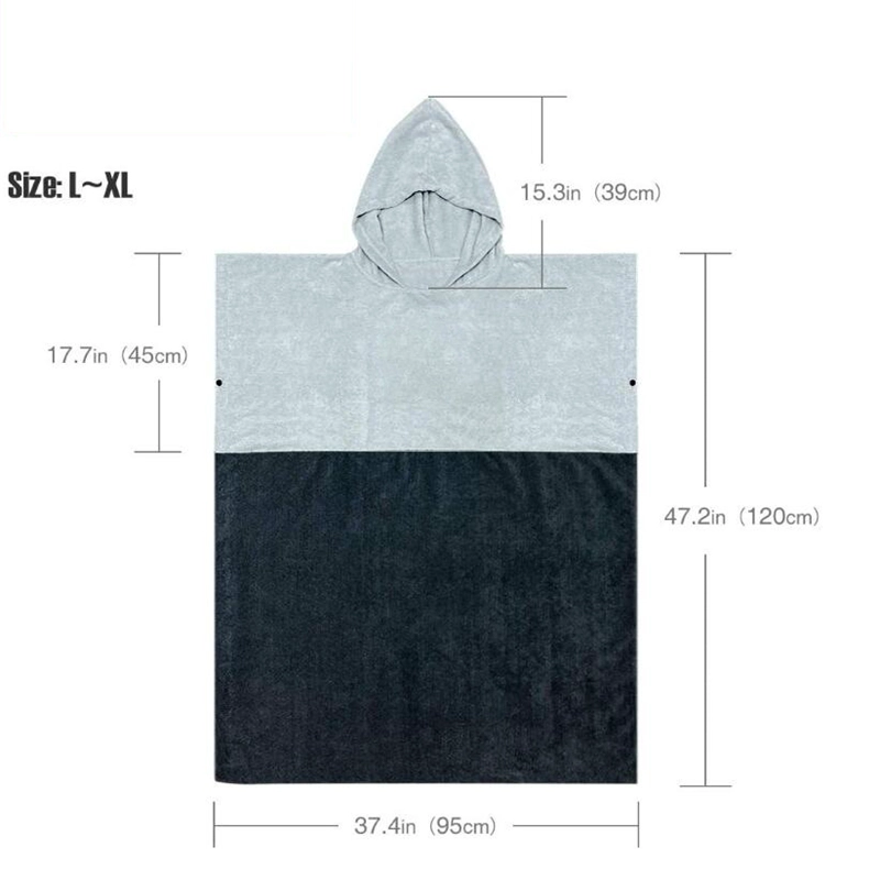 Flannel Custom High Quality Low MOQ Custom Microfiber Unisex Adult Surf Poncho Hooded Towel Poncho Towel Surfing Changing Poncho
