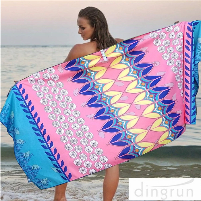 Extra grote bedrukte Microfiber-strandlaken voor op reis