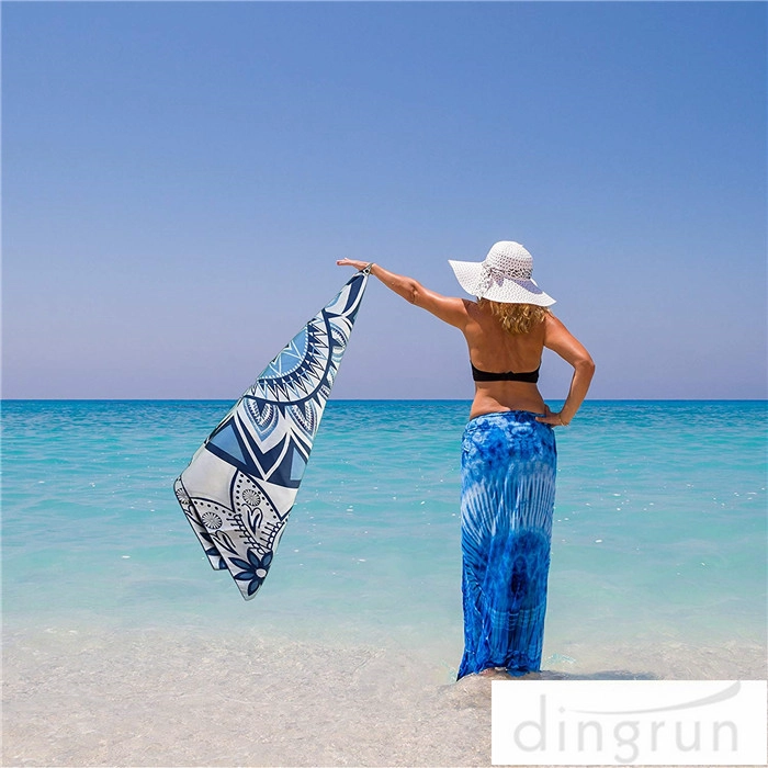 Extra grote bedrukte Microfiber-strandlaken voor op reis
