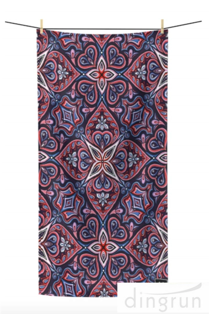 Printed Microfiber Beach Towel for Travel