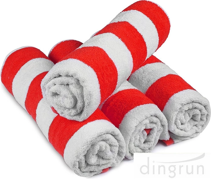 Soft Stripe Terry Cotton Beach Towel High Absorbency Pool Towels