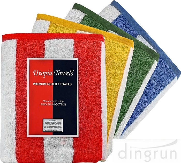 Soft Stripe Terry Cotton Beach Towel High Absorbency Pool Towels