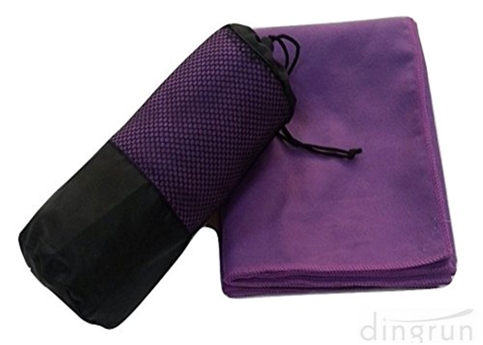 Suede 100 Polyester Microfiber Travel Towel With Mesh Bag
