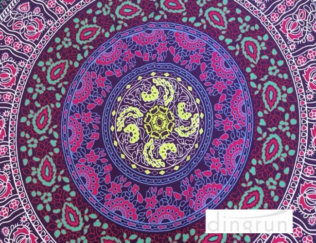 Superior Quality,Soft Velour Reactive Printed Round Beach Towels With tassel