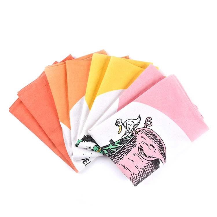 Groothandel promotionele goedkope aangepaste linnen katoenen theedoek op maat Aangepaste foto op maat gemaakte katoenen theedoeken Keukendoek