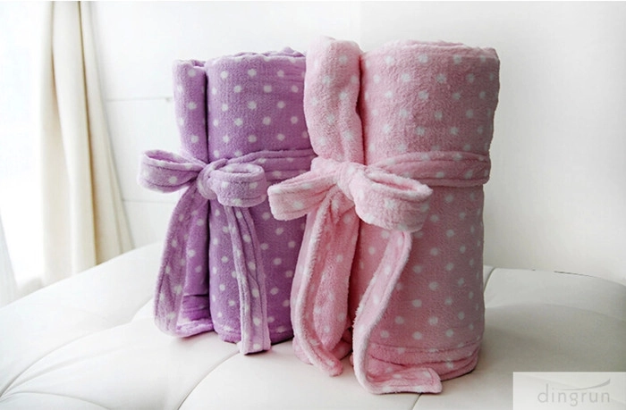 colored coral fleece blanket
