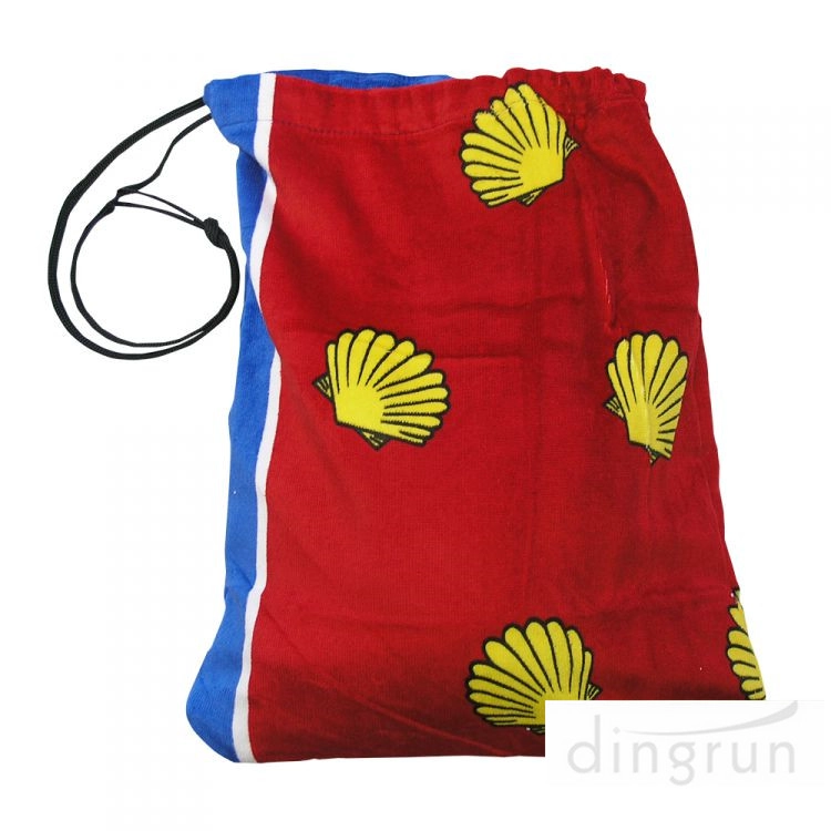 cotton velour reactive printed beach towel bag