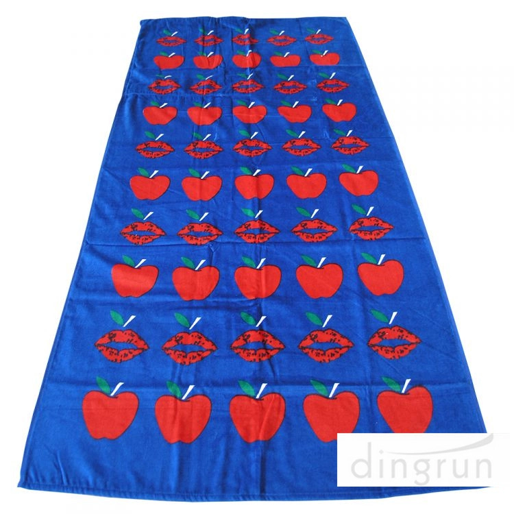 cotton velour reactive printed beach towel bag