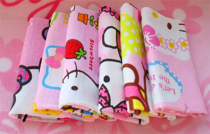 Hello Kitty的活性印花沙滩巾