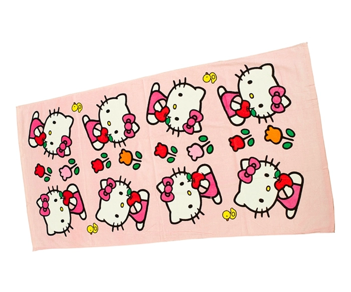 Hello Kitty的活性印花沙滩巾