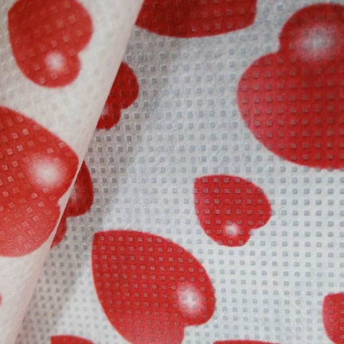 Heart Shape Printing Polyester Spunbond Non Woven Fabric For Packaging JL-2025