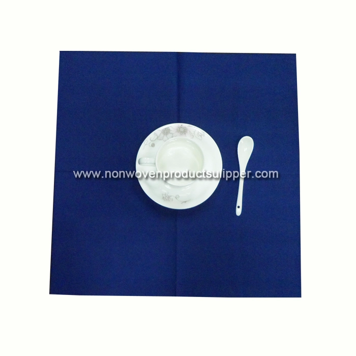 Blue Non Woven Table Cloth TNT Biodegradable Disposable Tablecloth On Sales