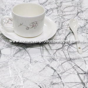 China GTDL1001-B Silver Color Floss Non Woven Fabric For Dinner Coffee Table Plate Mat manufacturer