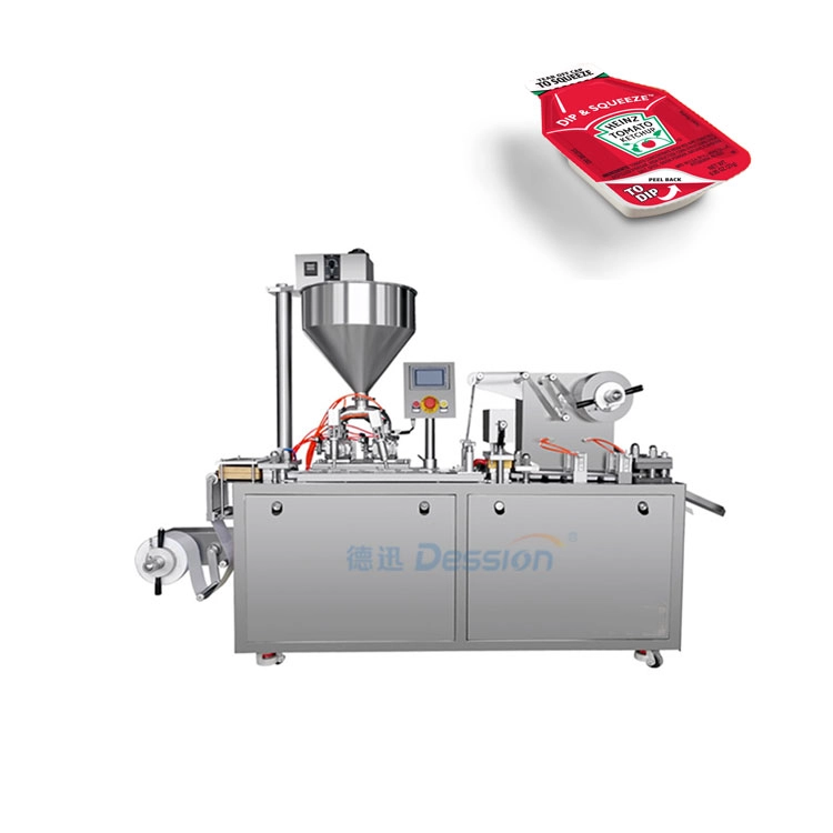 China Paste sauce butter cheese ketchup liquid honey chocolate aluminum foil jam blister packaging machine manufacturer