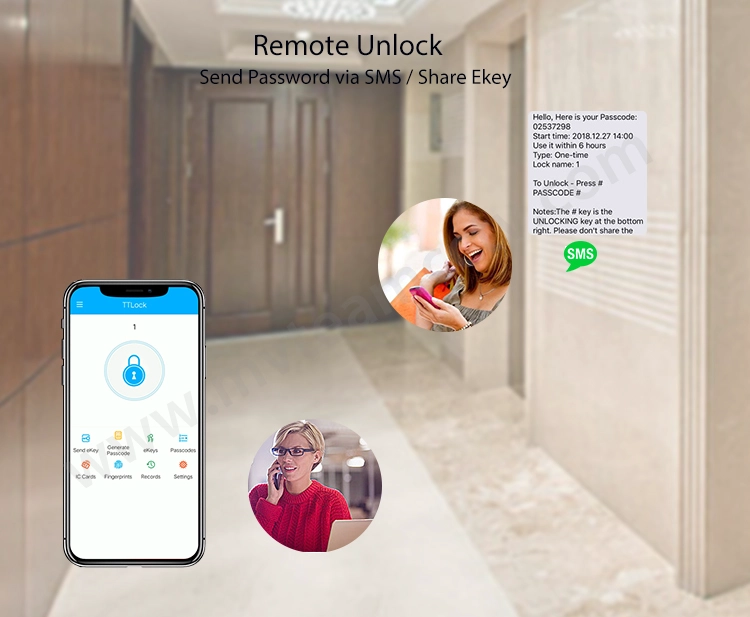 Slim Smart Lock For Aluminum Glass Door TTLock APP Smartphone Control WiFi Wireless Remote Fingerprint Door Lock