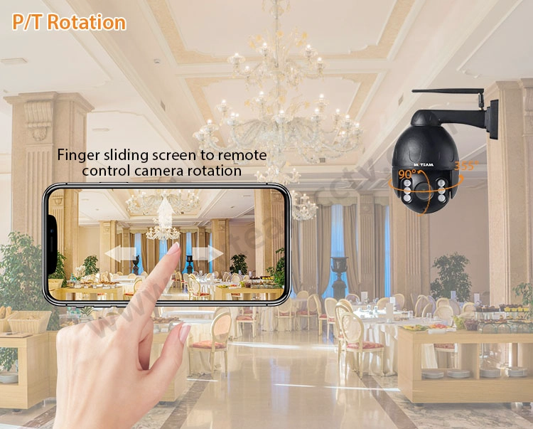 Vandal Proof Metal Housing 2.5 Inch Mini PTZ Camera 4X Zoom Waterproof IP66 1080P Smart Home WiFi Security Camera