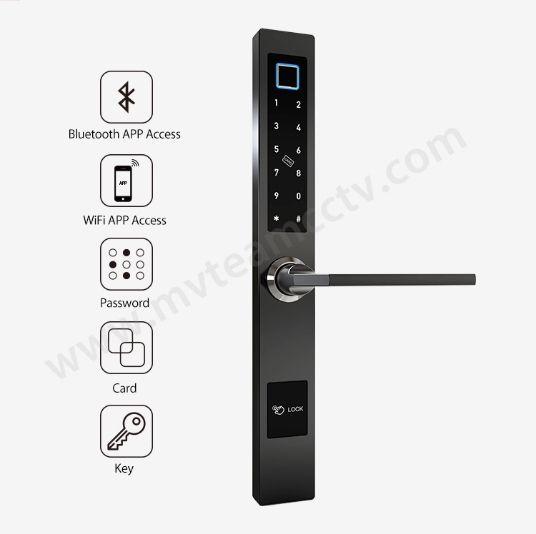 Slim Smart Lock For Aluminum Glass Door TTLock APP Smartphone Control WiFi Wireless Remote Fingerprint Door Lock