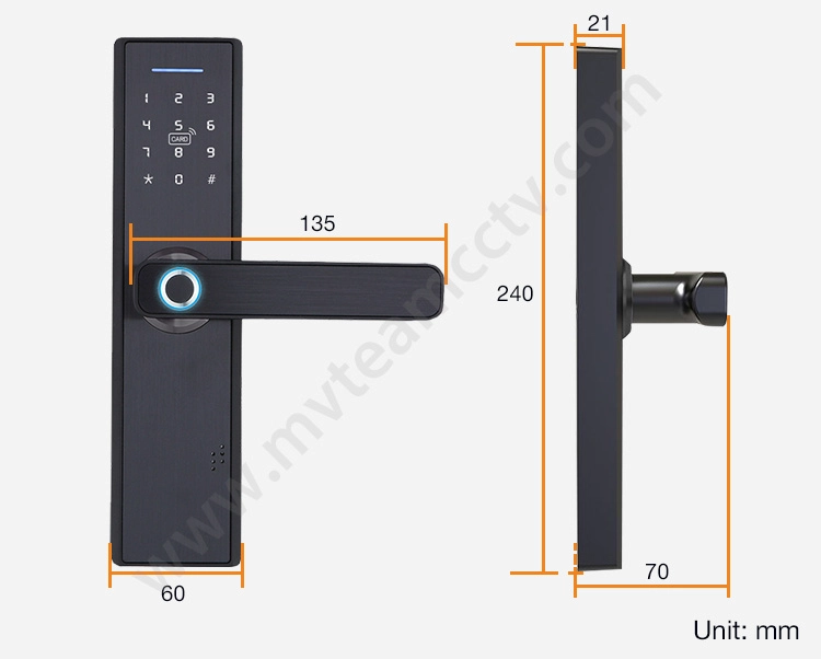 Smart Home Intelligent Door Lock WiFi Keyless Fingerprint Biometric Door Handle Lock With Tuya Or TTLock APP 