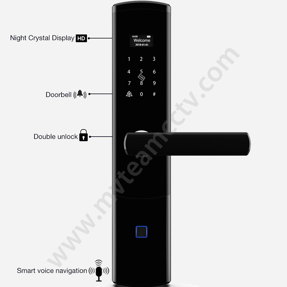 Electronic Keyless Door Lock Touch Screen Keypad Fingerprint Door Access for House Home Office Security