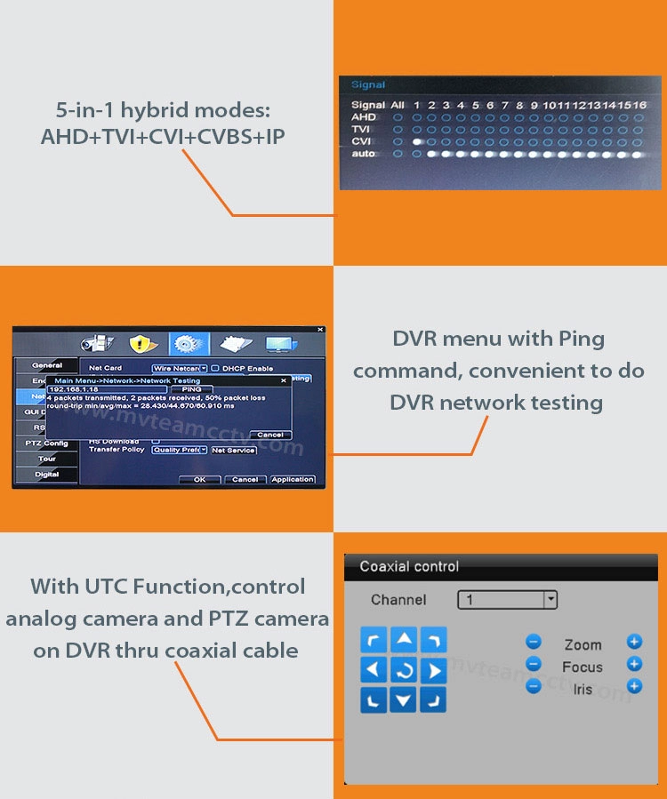 16CH 1080P AHD NVR Hybrid  Network dvr recorder support 4pcs HDD(62B16H80P)