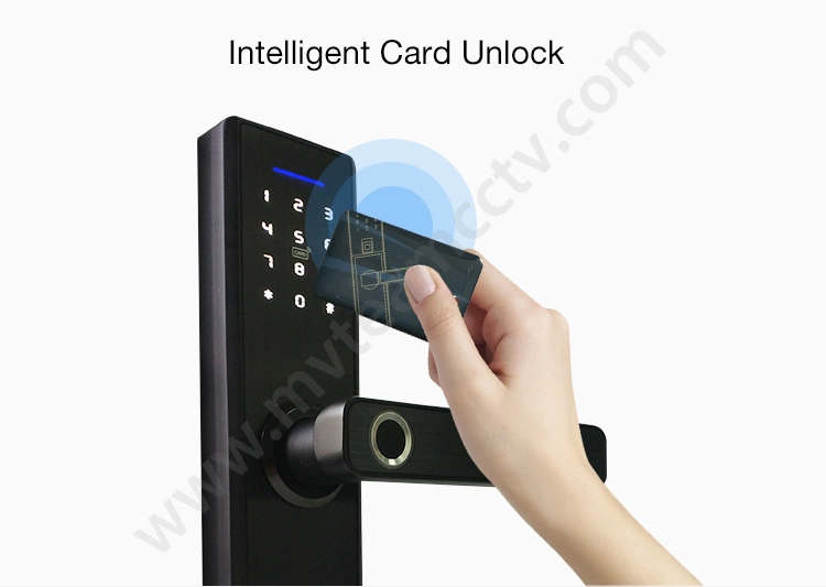 Smart Home Intelligent Door Lock WiFi Keyless Fingerprint Biometric Door Handle Lock With Tuya Or TTLock APP 