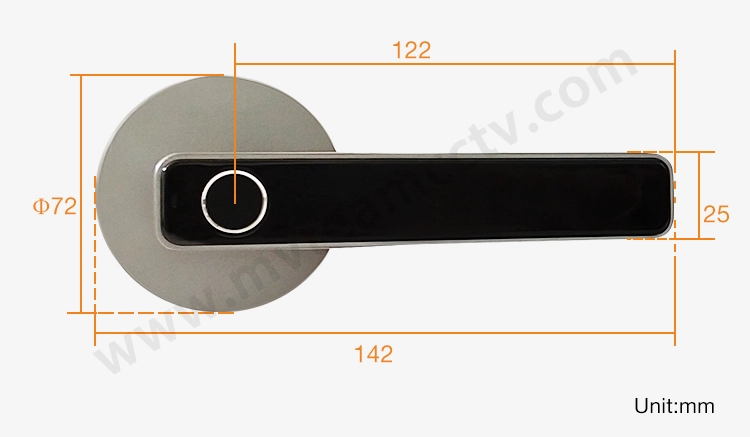 Simple Design And Easy Install Smart Door Handle Lock Chargeable Biometric Fingerprint Lock With Small Body