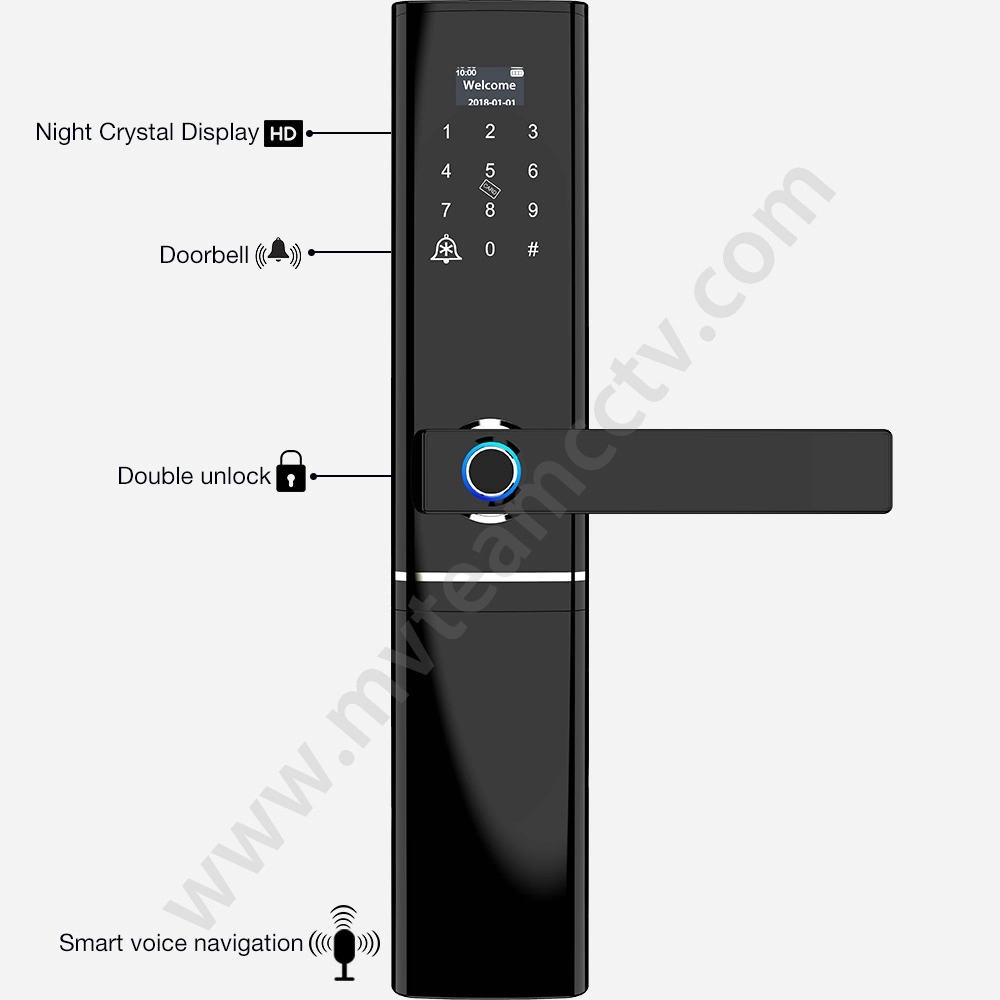 Entry Door Lockset with Deadbolt Residential Entry Electronic Smart Fingerprint Door Lock