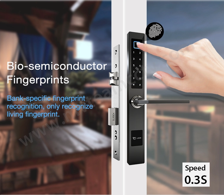 Slim Smart Lock For Aluminum Glass Door TTLock APP Smartphone Control WiFi Wireless Remote Fingerprint Door Lock